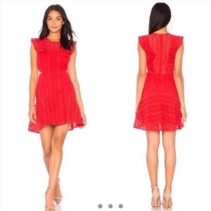 Bardot Red Lace Cut Out Mini Dress - XS NWOT